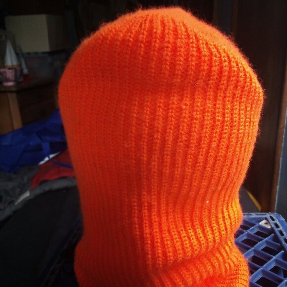 Vintage Ski Mask Winter Hat Hunting Orange - Picture 3 of 4